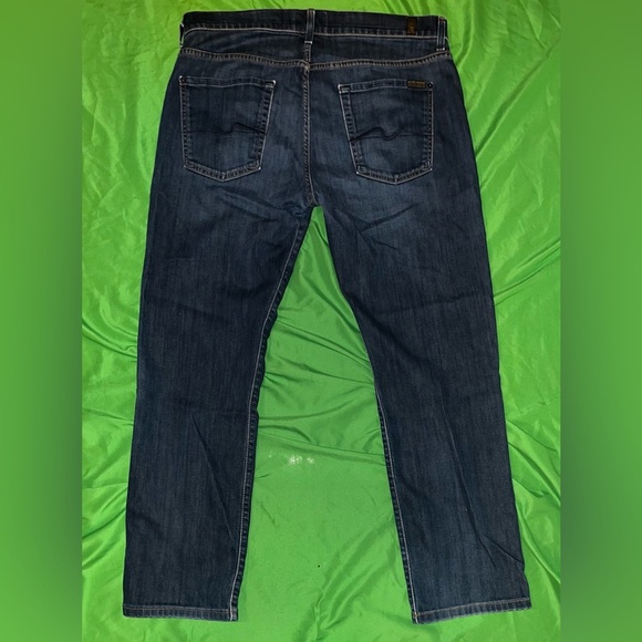 7 for All Mankind Lux Performance The Straight Men's Blue Jeans size 36 - Picture 2 of 11